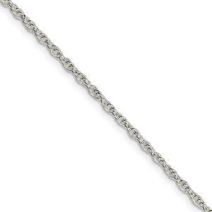 2mm, Sterling Silver Solid Loose Rope Chain Necklace, 26 Inch